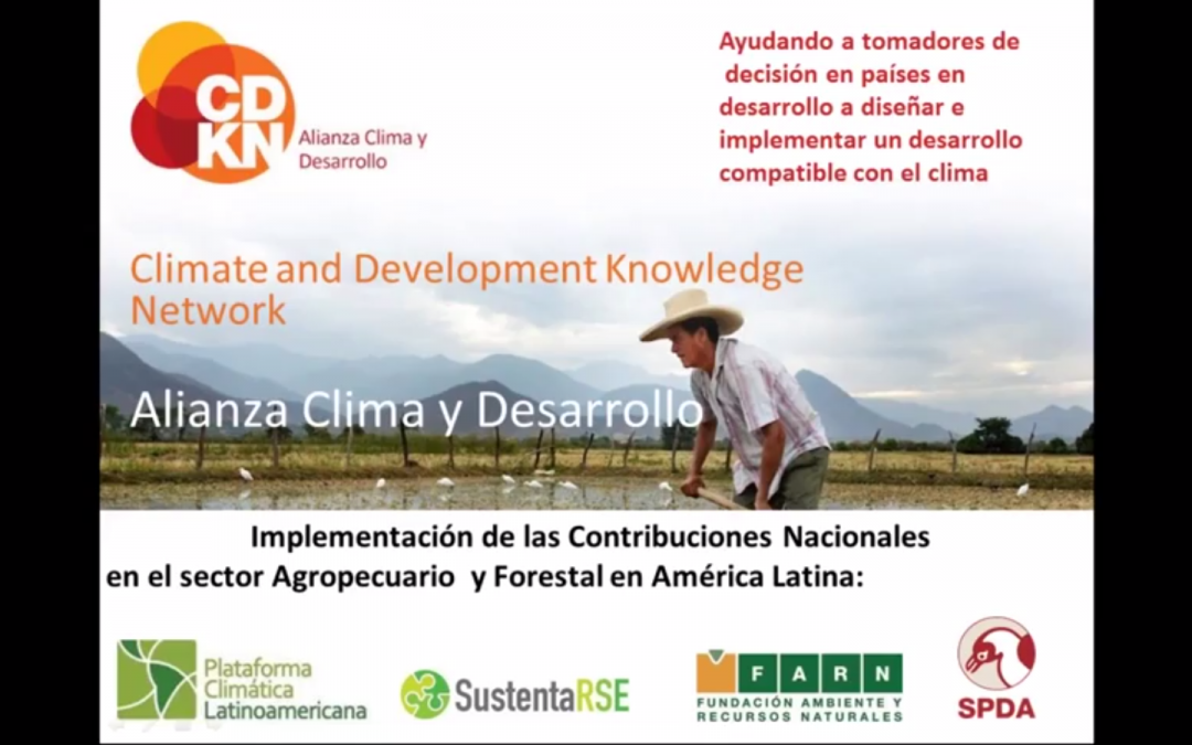 Webinar: Implementación de las Contribuciones Nacionales en el sector Agropecuario y Forestal en América Latina