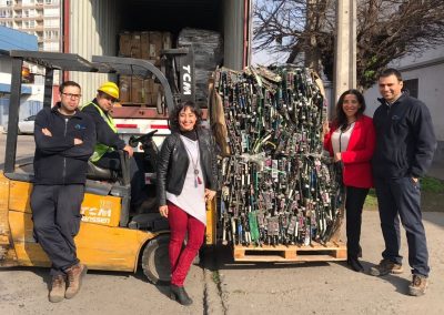 Desde su planta en Quinta Normal, la fundación envió esta semana estos residuos electrónicos a Estados Unidos para su reciclaje.