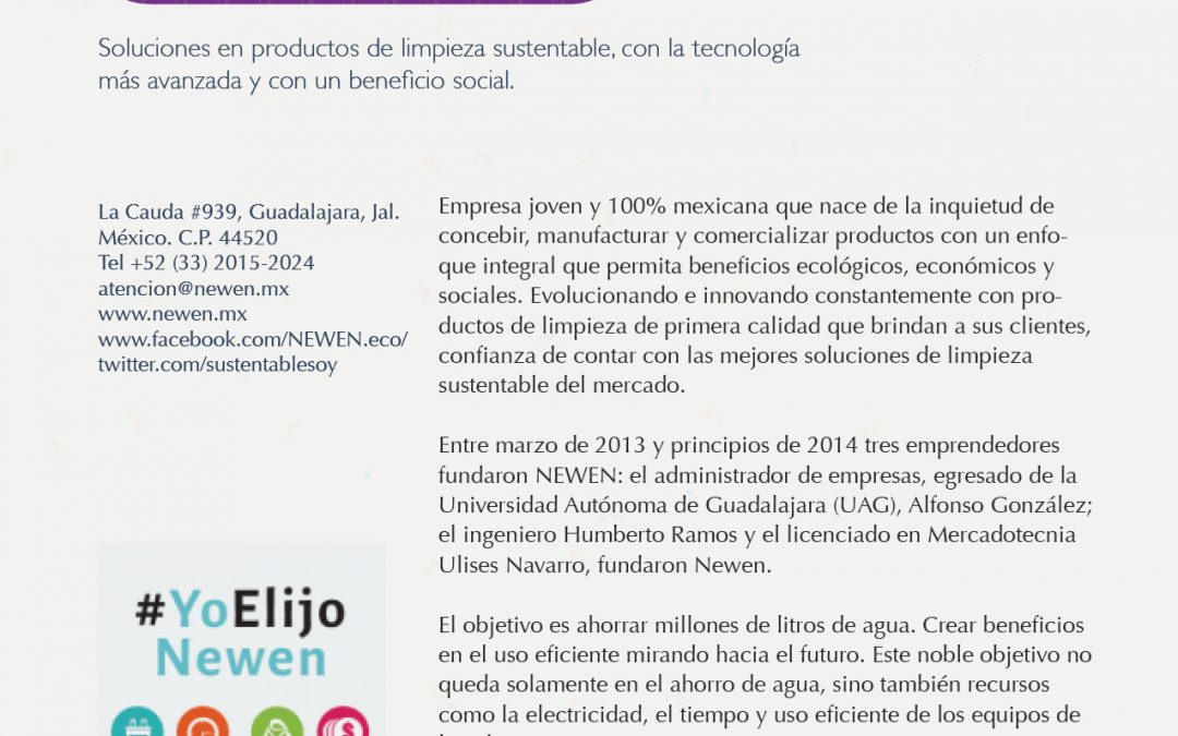 NEWEN Soluciones en productos de limpieza sustentable, con la tecnología más avanzada y con un beneficio social.