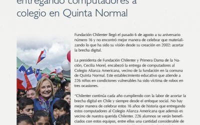 El aniversario de la Fundación Chilenter en la revista NEB