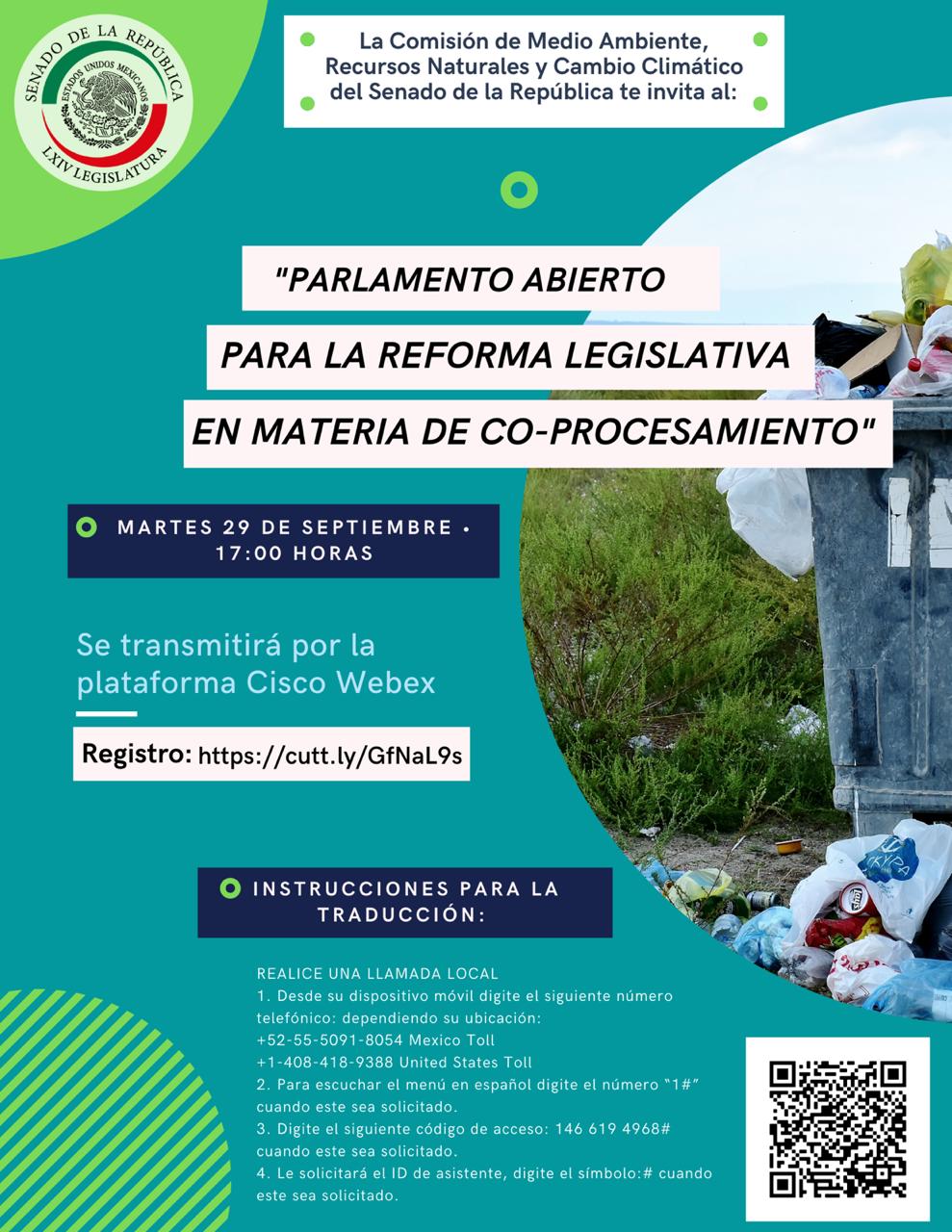 Parlamento abierto para la reforma legistlativa en materia de co-procesamiento.