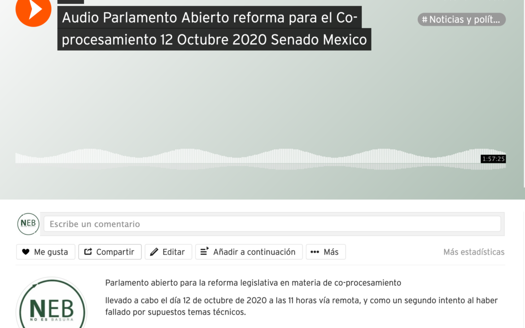 [audio ]Parlamento abierto para la reforma legislativa en materia de co-procesamiento